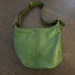 Coach Green leather shoulder bag